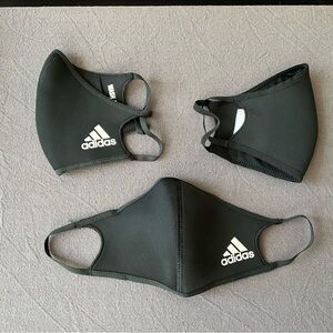 Brand New 3 Pack Adidas Face Cover - Black - Size S Small - Smooth Lightweight